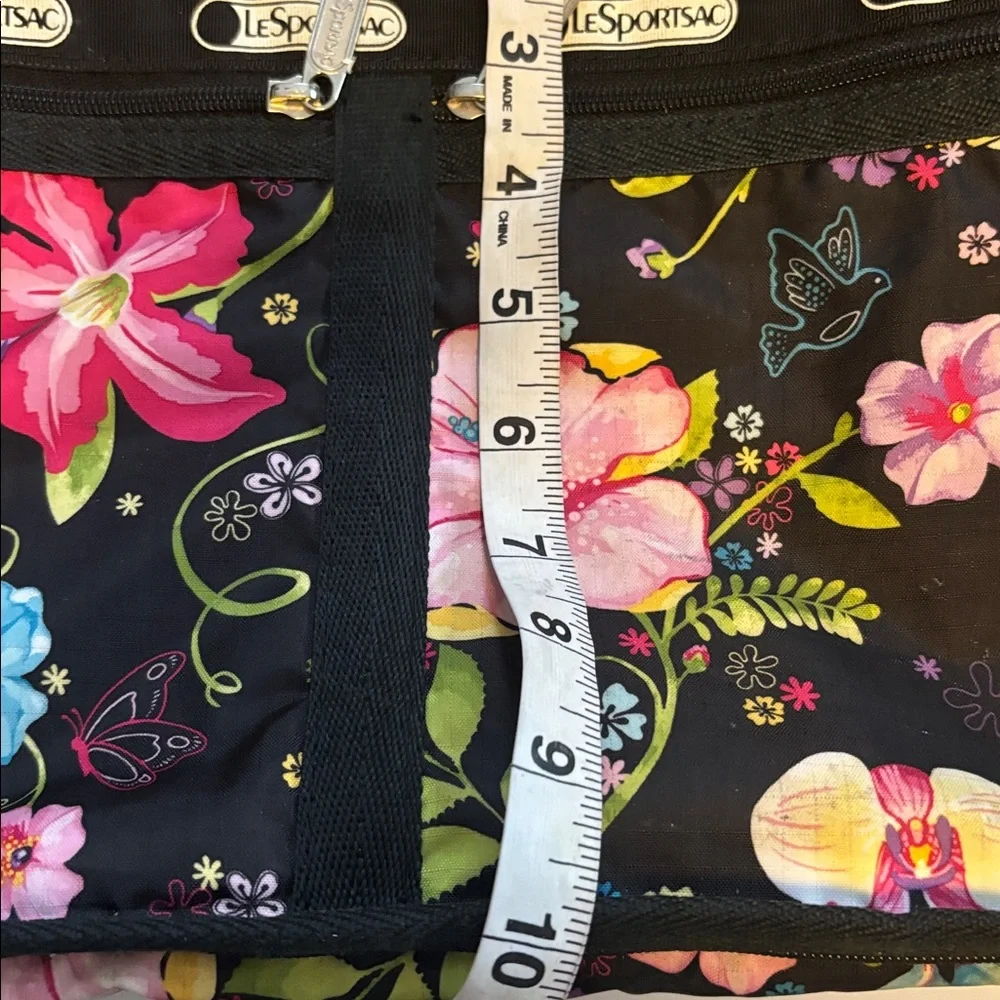 LeSportsac Black Floral Hobo Bag